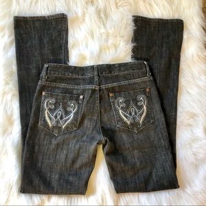 Wicked West black denim boot cut jeans, 4